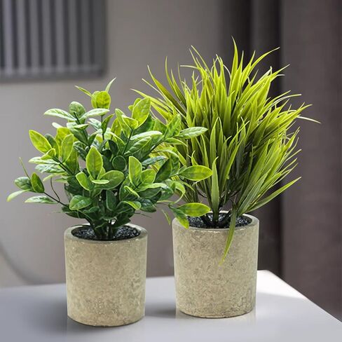 Artificial Potted Plants 3 PCS Mini Potted Plants Faux Herbs Small House Plants Indoor Faux Houseplants for Indoor Greenery Tabletop Décor Desk Decoration in Saudi Arabia