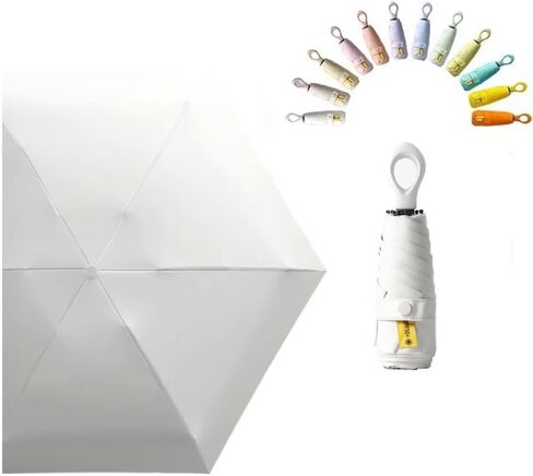 Mini Sun Travel Umbrella Ring handle Coating Layer Fabric Compact Folding Purse Umbrella/Lightweight Small Portable Backpack/Rain Sun/Blocking/Anti UPF 50 UV Protection 99.9% Men Women Kid Umbrella in Saudi Arabia