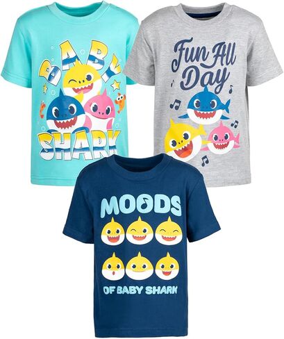 Pinkfong Baby Shark Daddy Shark Mommy Shark 3 Pack Graphic T-Shirt in Saudi Arabia