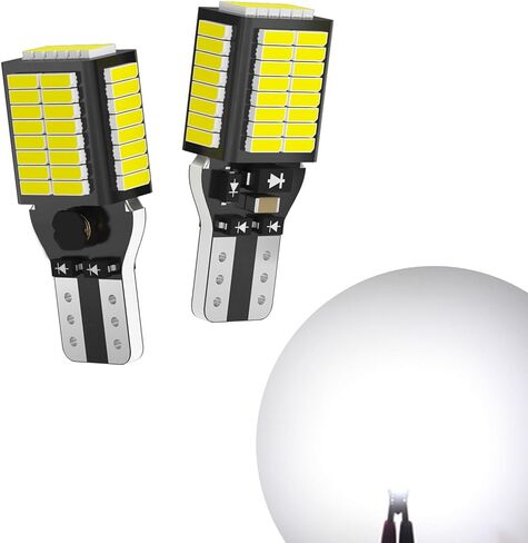 2 PCS T15 Car LED Reversing Light, 13.8mm x 31.3mm 4014 54SMD WFPC High Brightness Decoded CANBUS Tail Light, 360-degree Lighting Accessories, Compatible with Most Car Models (White) in Saudi Arabia