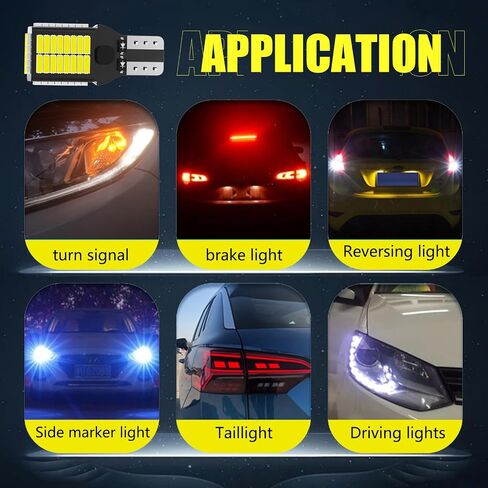 2 PCS T15 Car LED Reversing Light, 13.8mm x 31.3mm 4014 54SMD WFPC High Brightness Decoded CANBUS Tail Light, 360-degree Lighting Accessories, Compatible with Most Car Models (White) in Saudi Arabia