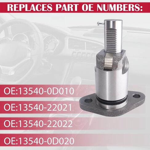 شداد سلسلة الكاميرا HiSport 13540-0D010 - متوافق مع Toyota Corolla 1999-2008، Toyota Matrix 2003-2008، شداد سلسلة التوقيت معدني ومتين قطعة واحدة (فضي)، يستبدل 13540-0D010 13540-22022 in Saudi Arabia