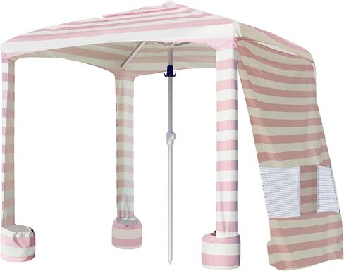 AMMSUN Beach Cabana, 6.2'×6.2' Beach Canopy, Easy Set up and Take Down, Cool Cabana Beach Tent with Sand Pockets, Instant Sun Shelter with Privacy Sunwall, Turquoise in Kuwait