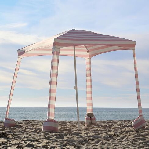 AMMSUN Beach Cabana, 6.2'×6.2' Beach Canopy, Easy Set up and Take Down, Cool Cabana Beach Tent with Sand Pockets, Instant Sun Shelter with Privacy Sunwall, Turquoise in Kuwait