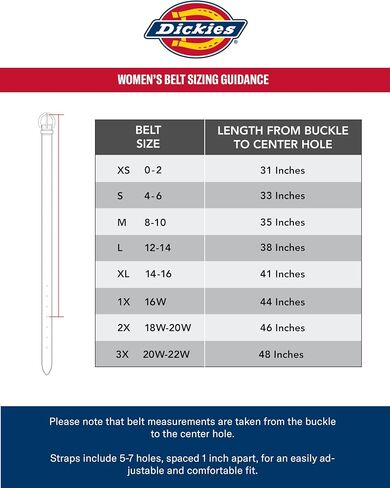 Dickies Women's Casual Leather Jean Workwear Belt with Round Harness Buckle in Saudi Arabia