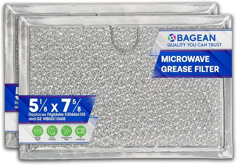 Bagean Microwave Filter 5.1"x7.6" Fits Frigidaire 5304464105 Grease Filters | Replacement Aluminum Mesh Screen Also Fits GE WB06X10608 - Filters Kitchen Air Over-the-Stove Overhead Vent Fan (2-Pack) in Kuwait