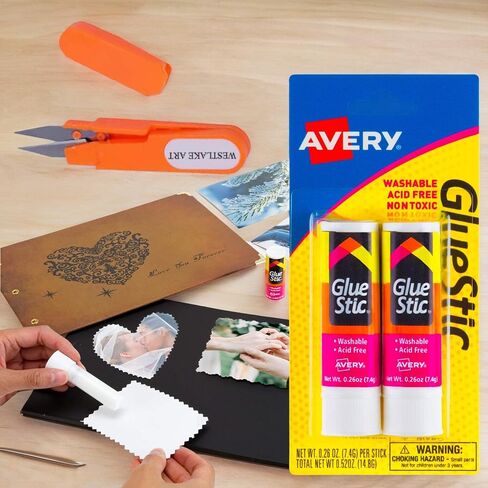 Glue Stick, 0.26 Oz, Bundled With Embroidery Scissors, Washable & Nontoxic, White Glue Sticks Ideal For Kids Crafts & School Projects, 2 Glue Sticks For Kids, Mess-Free~ [Pack Of 2] in Saudi Arabia