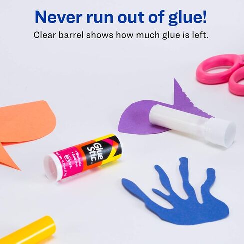 Glue Stick, 0.26 Oz, Bundled With Embroidery Scissors, Washable & Nontoxic, White Glue Sticks Ideal For Kids Crafts & School Projects, 2 Glue Sticks For Kids, Mess-Free~ [Pack Of 2] in Saudi Arabia