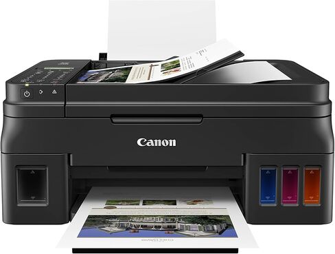 طابعة Canon PIXMA G4210 اللاسلكية الكل في واحد Supertank (Megatank)، ناسخة، مسح ضوئي، فاكس وADF مع الطباعة المحمولة، أسود، مقاس واحد (2316C002) in Saudi Arabia