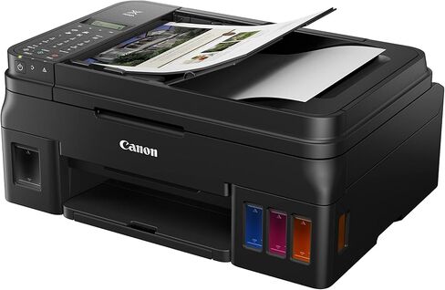 طابعة Canon PIXMA G4210 اللاسلكية الكل في واحد Supertank (Megatank)، ناسخة، مسح ضوئي، فاكس وADF مع الطباعة المحمولة، أسود، مقاس واحد (2316C002) in Saudi Arabia