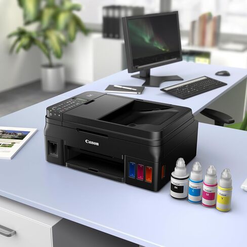 طابعة Canon PIXMA G4210 اللاسلكية الكل في واحد Supertank (Megatank)، ناسخة، مسح ضوئي، فاكس وADF مع الطباعة المحمولة، أسود، مقاس واحد (2316C002) in Saudi Arabia