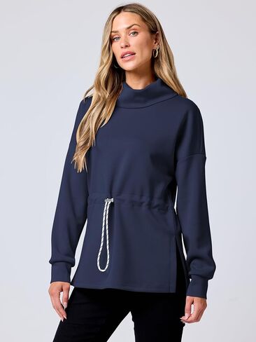 ANRABESS Womens Turtleneck Sweatshirts Drawstring Waist Pullover Tops Loose Fit Long Sleeve Hoodies 2024 Fall Preppy Outfits in Saudi Arabia