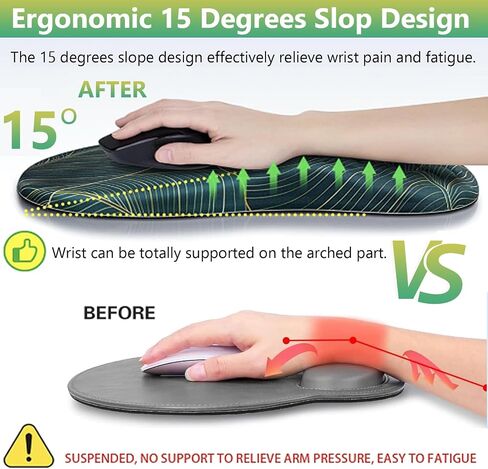 Mouse Pad Wrist Support 2 in 1 Ergonomic Mouse Pad with Wrist Rest + Coaster, Memory Foam Massage Designed Pain Relief Non-Slip Computer Mousepad Wrist Rest for Gaming/Working-Flowers in Saudi Arabia