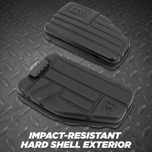 CASEMATIX Locking Pistol Case Fits Small to Large 9mm Pistols with Room For Extra Clips and Attachments - Portable EVA Gun Rug Handgun Case with Foam, Snap In Zippers, Water Resistant, Shoulder Strap in Saudi Arabia