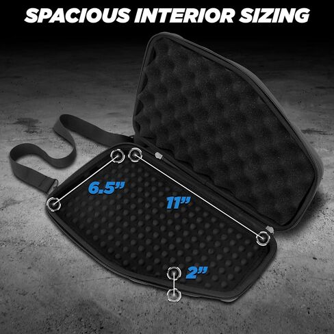 CASEMATIX Locking Pistol Case Fits Small to Large 9mm Pistols with Room For Extra Clips and Attachments - Portable EVA Gun Rug Handgun Case with Foam, Snap In Zippers, Water Resistant, Shoulder Strap in Saudi Arabia