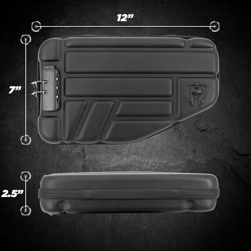 CASEMATIX Locking Pistol Case Fits Small to Large 9mm Pistols with Room For Extra Clips and Attachments - Portable EVA Gun Rug Handgun Case with Foam, Snap In Zippers, Water Resistant, Shoulder Strap in Saudi Arabia