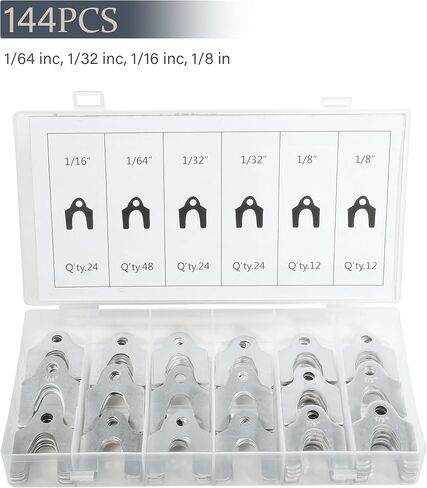 VARGTR 144 قطعة حشوات جسم المحاذاة التلقائية، مجموعة متنوعة من حشوات محاذاة السيارة، مجموعة متنوعة من حشوات محاذاة السيارة، 1/16 بوصة 1/64 بوصة 1/32 بوصة 1/8 بوصة لضبط أجزاء الجسم أو الحدبة in Kuwait