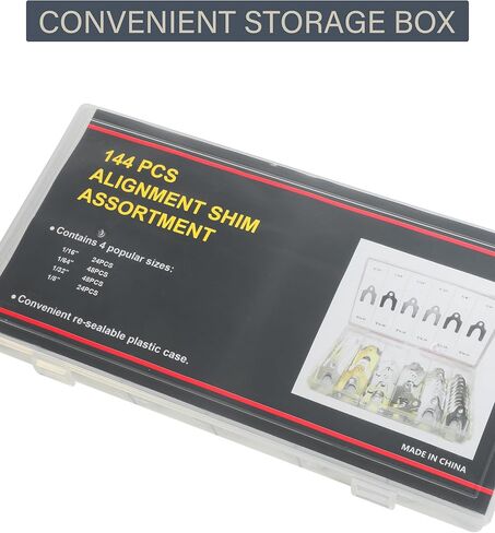 VARGTR 144 قطعة حشوات جسم المحاذاة التلقائية، مجموعة متنوعة من حشوات محاذاة السيارة، مجموعة متنوعة من حشوات محاذاة السيارة، 1/16 بوصة 1/64 بوصة 1/32 بوصة 1/8 بوصة لضبط أجزاء الجسم أو الحدبة in Kuwait