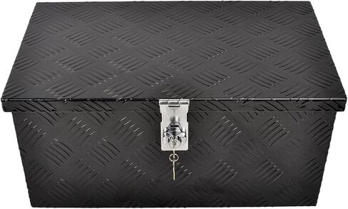 24'' Inch Stripes Plated ATV UTV Aluminum Tool Box Truck Bed Toolbox Waterproof Square Storage Organizer with Lock and Keys Black(‎24" L x 9.5" W x 12.5" H) in Saudi Arabia