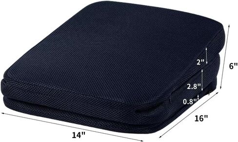 HOMBYS Adjustable Car Booster Seat for Short Drivers, 3 Heights for Different People to Raise The Height, Breathable & Supportive Car Seat Cushion Pad for Lower Back Pain Relief in Saudi Arabia
