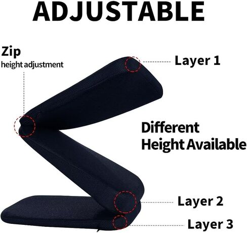 HOMBYS Adjustable Car Booster Seat for Short Drivers, 3 Heights for Different People to Raise The Height, Breathable & Supportive Car Seat Cushion Pad for Lower Back Pain Relief in Saudi Arabia