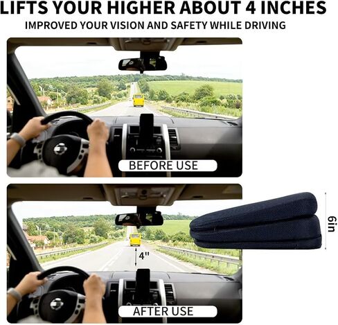 HOMBYS Adjustable Car Booster Seat for Short Drivers, 3 Heights for Different People to Raise The Height, Breathable & Supportive Car Seat Cushion Pad for Lower Back Pain Relief in Saudi Arabia
