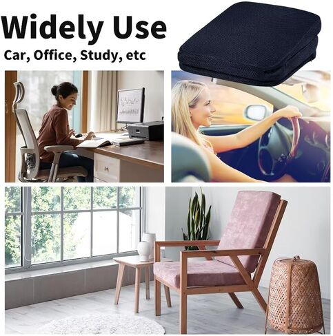 HOMBYS Adjustable Car Booster Seat for Short Drivers, 3 Heights for Different People to Raise The Height, Breathable & Supportive Car Seat Cushion Pad for Lower Back Pain Relief in Saudi Arabia