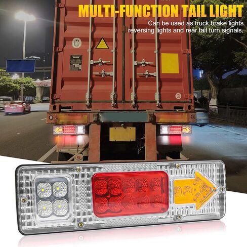 Truck Rear Tail Lights, 24V LED Trailer Tail Brake Lights with Arrow Rear Turn Signals/Reversing Running Lights for Flatbed Trucks Trailers Tractor RV in Saudi Arabia