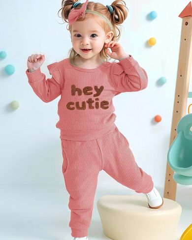 Toddler Girl Clothes Infant Girl Sweatsuit Baby Pant Set Outfits Fall Winter Clothing Little Clothes for Girl in Saudi Arabia