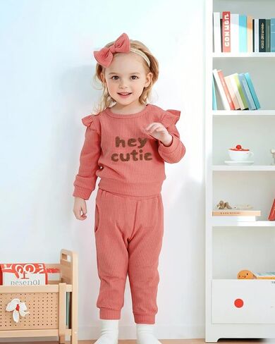 Toddler Girl Clothes Infant Girl Sweatsuit Baby Pant Set Outfits Fall Winter Clothing Little Clothes for Girl in Saudi Arabia