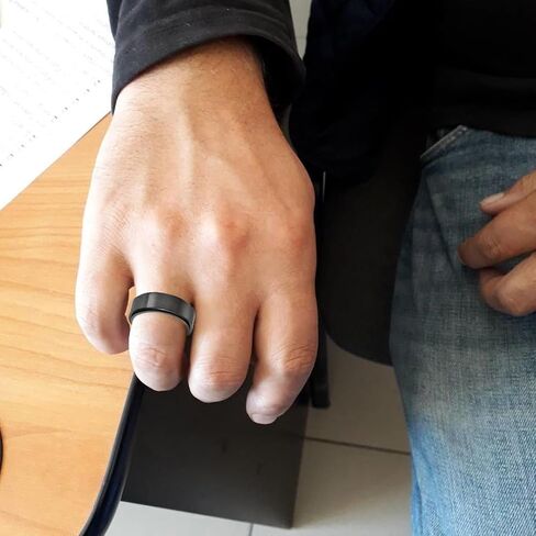 Fidget Spinner Ring for Men Stainless Steels Black Mens Anxiety Rings Relieving Fit for Daily Wear in Kuwait