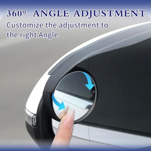 2 حزمة مرآة النقطة العمياء، 2 في 1 قابلة للتعديل مرآة جانبية للسيارة، مرآة جانبية للمطر، مرآة جانبية للنقطة العمياء، ملحقات مرآة الرؤية الخلفية، للسيارات وسيارات الدفع الرباعي والشاحنات in Kuwait
