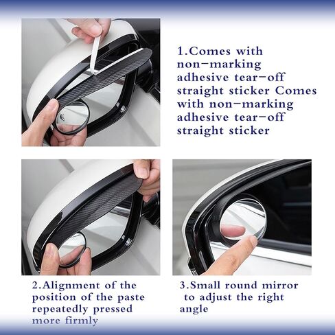 2 حزمة مرآة النقطة العمياء، 2 في 1 قابلة للتعديل مرآة جانبية للسيارة، مرآة جانبية للمطر، مرآة جانبية للنقطة العمياء، ملحقات مرآة الرؤية الخلفية، للسيارات وسيارات الدفع الرباعي والشاحنات in Kuwait