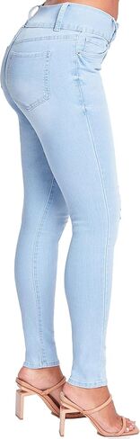 YMI Womens 3-Button High-Rise Skinny Jean Made with Recycled Fibers in Kuwait