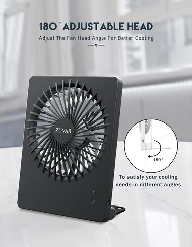 Zuvas Desk Fan Battery Operated Rechargeable 180°Tilt Folding Personal Ultra Quiet Small Portable Fan Beige in Kuwait