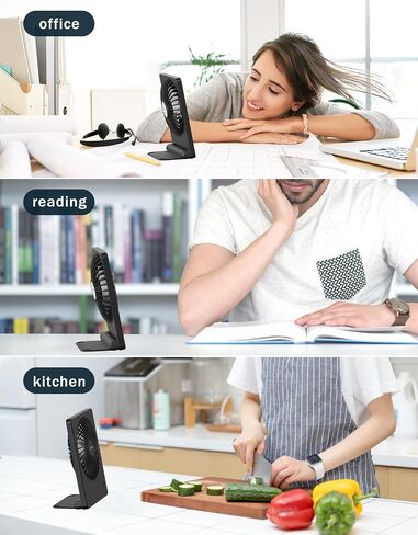 Zuvas Desk Fan Battery Operated Rechargeable 180°Tilt Folding Personal Ultra Quiet Small Portable Fan Beige in Kuwait