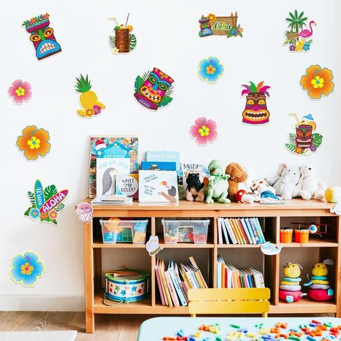 48 قطعة تيكي القواطع هاواي القواطع زينة الحفلات لهجات الصيف الاستوائية تيكي زخارف الحفلات لوا تحت عنوان القواطع لهاواي شاطئ الصيف حفلة استحمام الطفل الفصول الدراسية جدار ديكور in Saudi Arabia