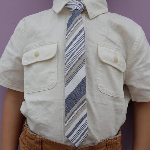 Boys Striped Tie Pre-Tied Kids Necktie Age 1-12 Adjustable Woven Cotton Church Wedding School Graduation in Saudi Arabia