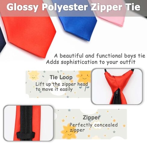 Boys Tie, Black Tie for Boys 8 10 12 Years, Pre-tied Zipper Kids Necktie for School Uniforms Graduation in Saudi Arabia