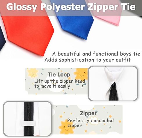 Boys Tie, Black Tie for Boys 8 10 12 Years, Pre-tied Zipper Kids Necktie for School Uniforms Graduation in Saudi Arabia
