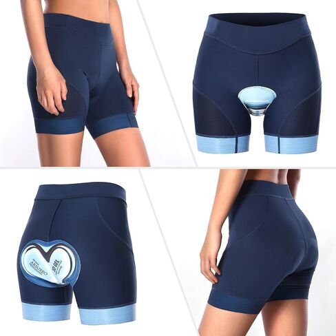 Padded Biker Shorts Women Cycling Shorts with 5D Gel Padding High Waisted Athletic Shorts Mountain and Road Bike in Kuwait