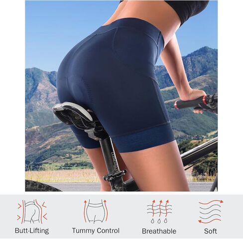 Padded Biker Shorts Women Cycling Shorts with 5D Gel Padding High Waisted Athletic Shorts Mountain and Road Bike in Kuwait