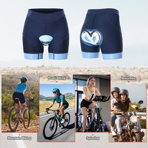 Padded Biker Shorts Women Cycling Shorts with 5D Gel Padding High Waisted Athletic Shorts Mountain and Road Bike in Kuwait