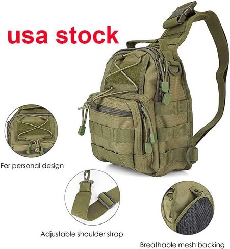 Men Backpack Molle Tactical Sling Chest Pack Shoulder Bag Outdoor Hiking Travel (ACU) in Kuwait
