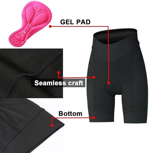 Padded Bike Shorts Women, Soft Spandex Cycling Shorts with Gel Pad XS-3XL in Kuwait