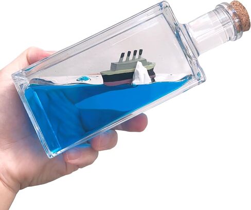 Unsinkable Titanic Cruise Simulator - Wavey Boat in a Box Liquid Wave Cruise Fluid Ship Decoration - Ornament for Car, Desk, and Gifts (Titanic Cruise) in Kuwait