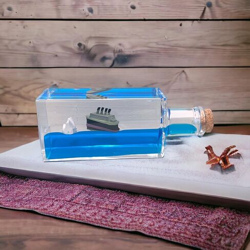 Unsinkable Titanic Cruise Simulator - Wavey Boat in a Box Liquid Wave Cruise Fluid Ship Decoration - Ornament for Car, Desk, and Gifts (Titanic Cruise) in Kuwait