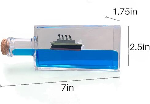 Unsinkable Titanic Cruise Simulator - Wavey Boat in a Box Liquid Wave Cruise Fluid Ship Decoration - Ornament for Car, Desk, and Gifts (Titanic Cruise) in Kuwait