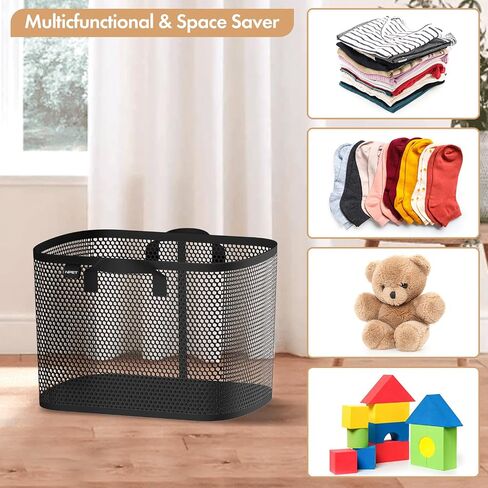 NPET 27L Laundry Basket Collapsible Laundry Hamper with PEVA Waterproof Material Clothes Bag Storage Basket Bin for Laundry,Bedroom and Domitory in Saudi Arabia