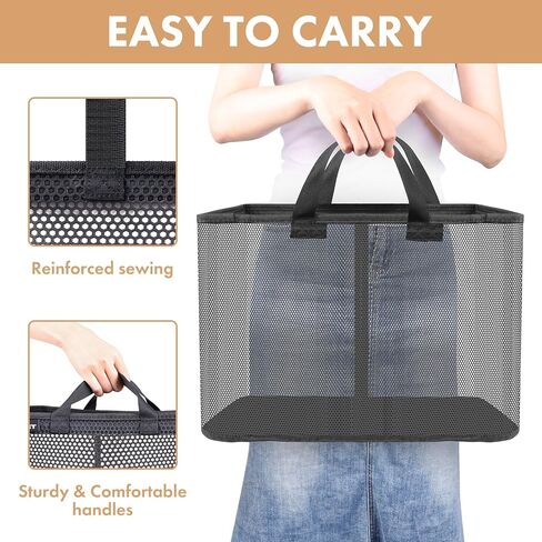 NPET 27L Laundry Basket Collapsible Laundry Hamper with PEVA Waterproof Material Clothes Bag Storage Basket Bin for Laundry,Bedroom and Domitory in Saudi Arabia
